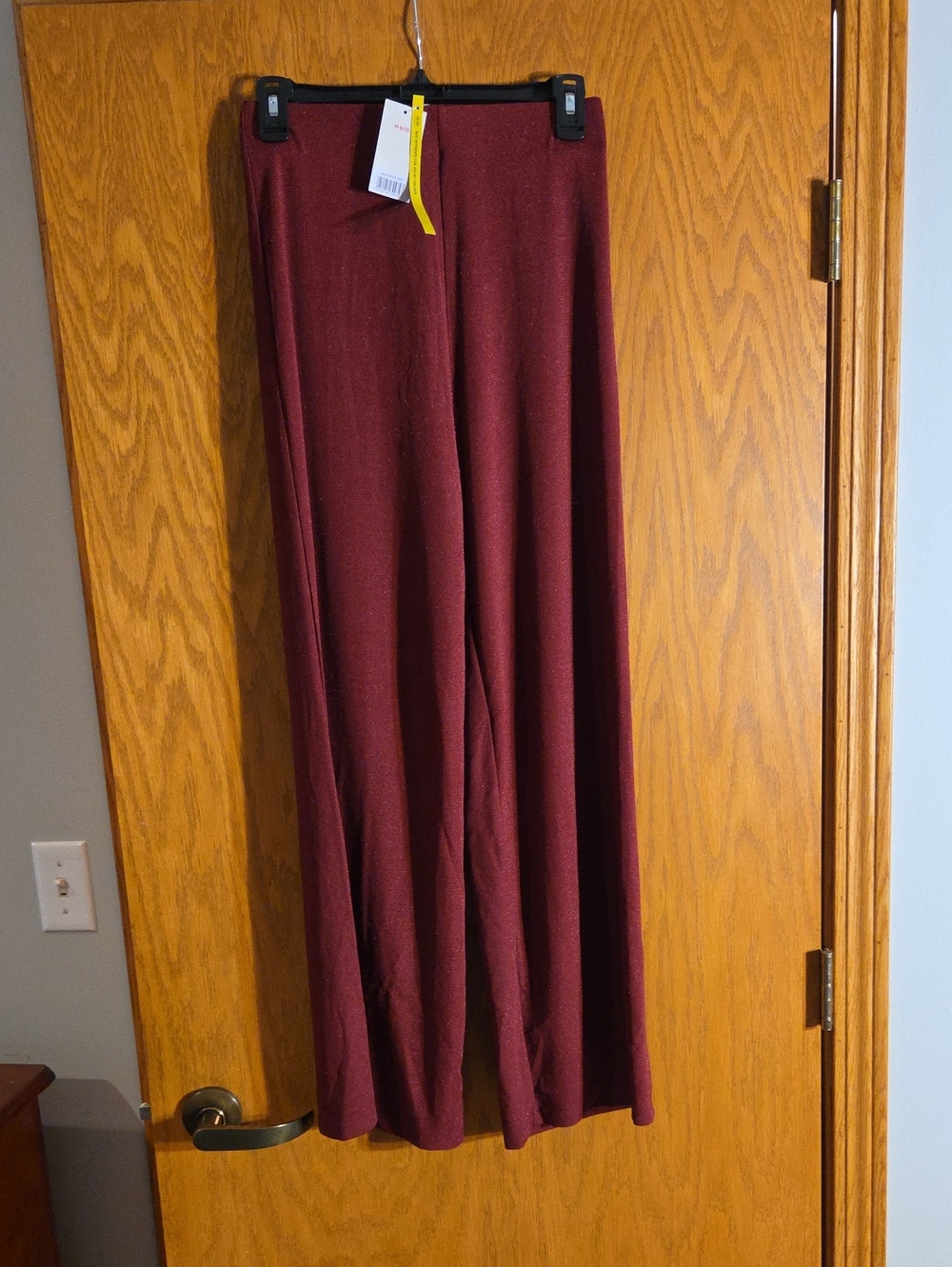 Wide-Leg Knit Pants in Wine Size Medium Brand  Esmara